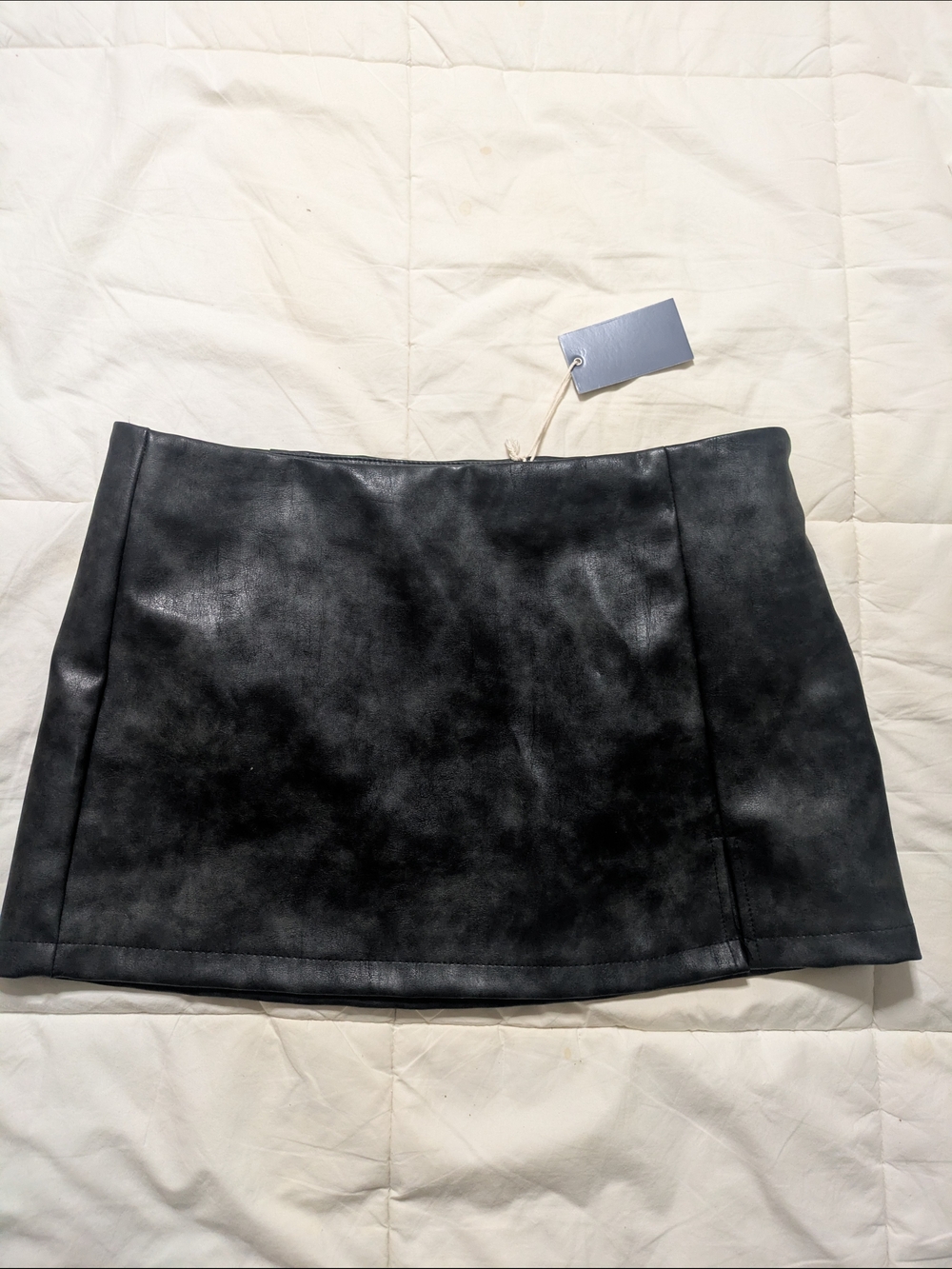 Classic Black Faux-Leather Mini Skirt - Women